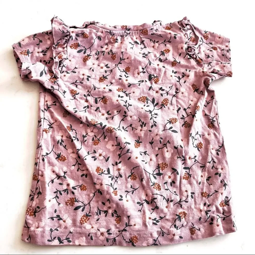Soft Gallery girls floral ruffled organic cotton T-shirt size 24 months